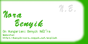 nora benyik business card